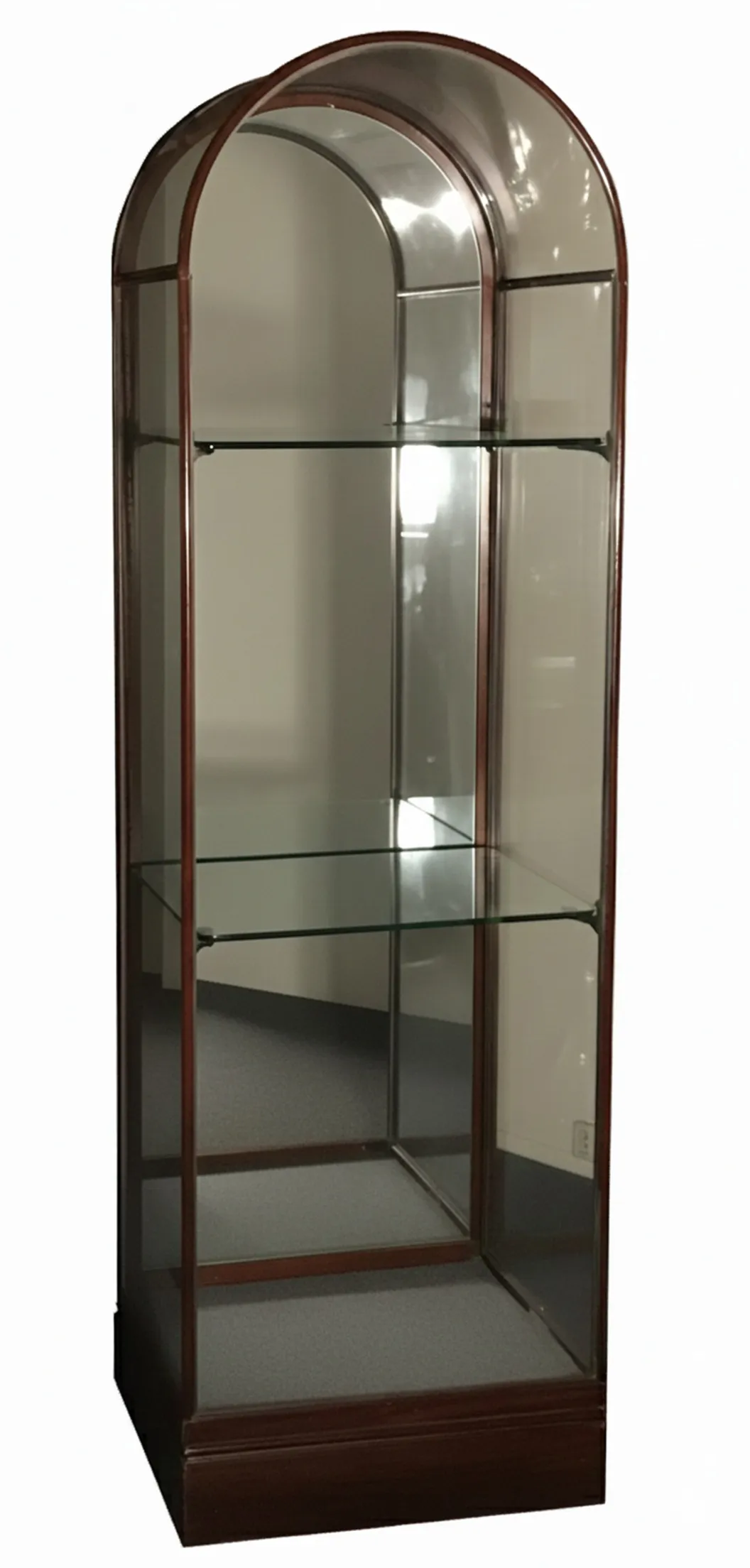 Antique display cabinets with glass shelves