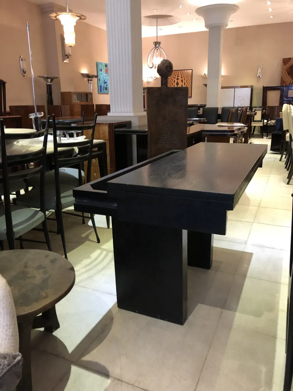 antique console with decorative details in an elegant setting