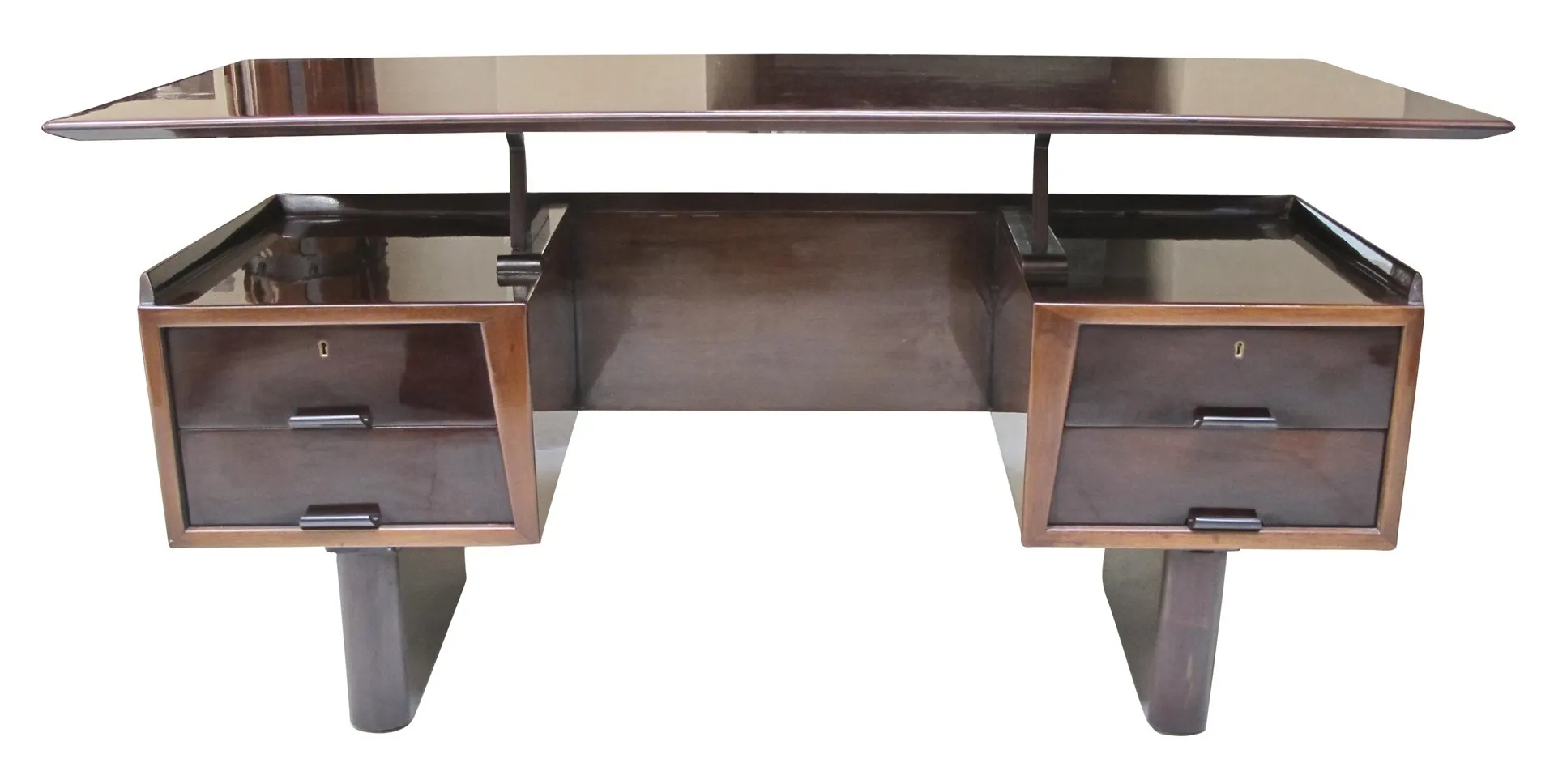 escritorio antigo com duas gavetas e design elegante