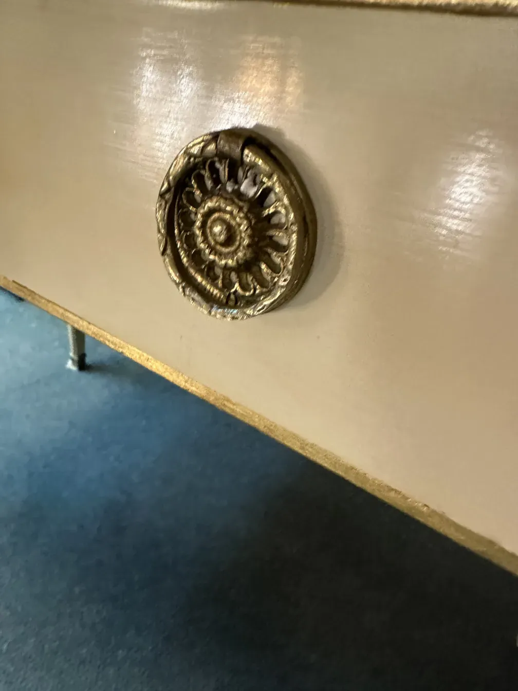 detail of an antique console from Alvear Palace Hotel