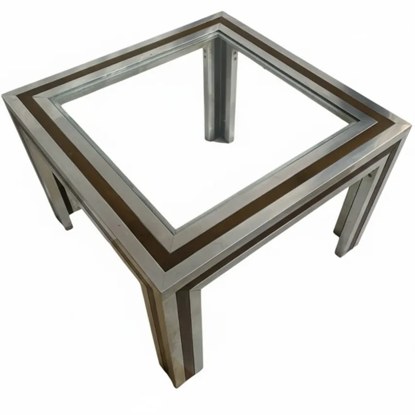 tavolino da caffè antico con design elegante e gambe quadrate, Giacomo Sinopoli.