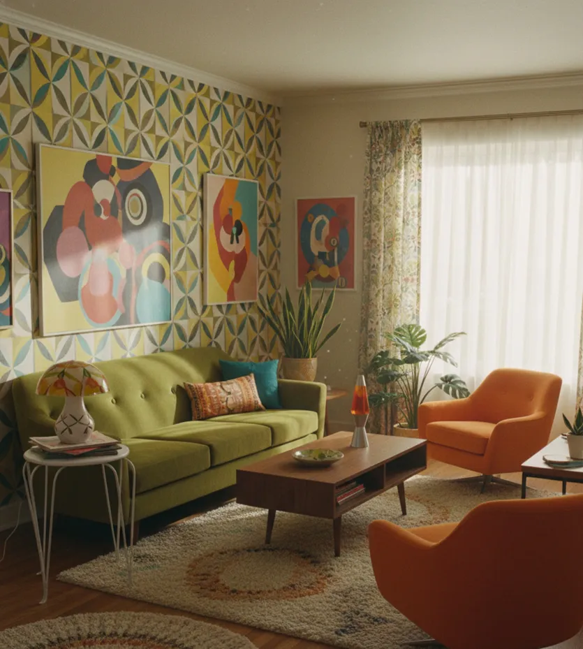 tavolo antico in un ambiente accogliente con decorazioni colorate