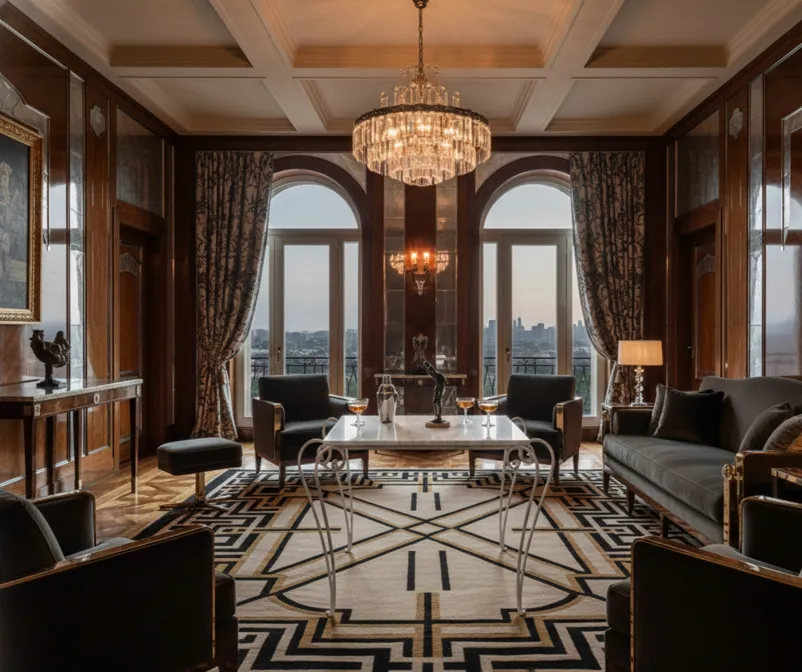 elegant dekorierter antiker Tisch im Garten