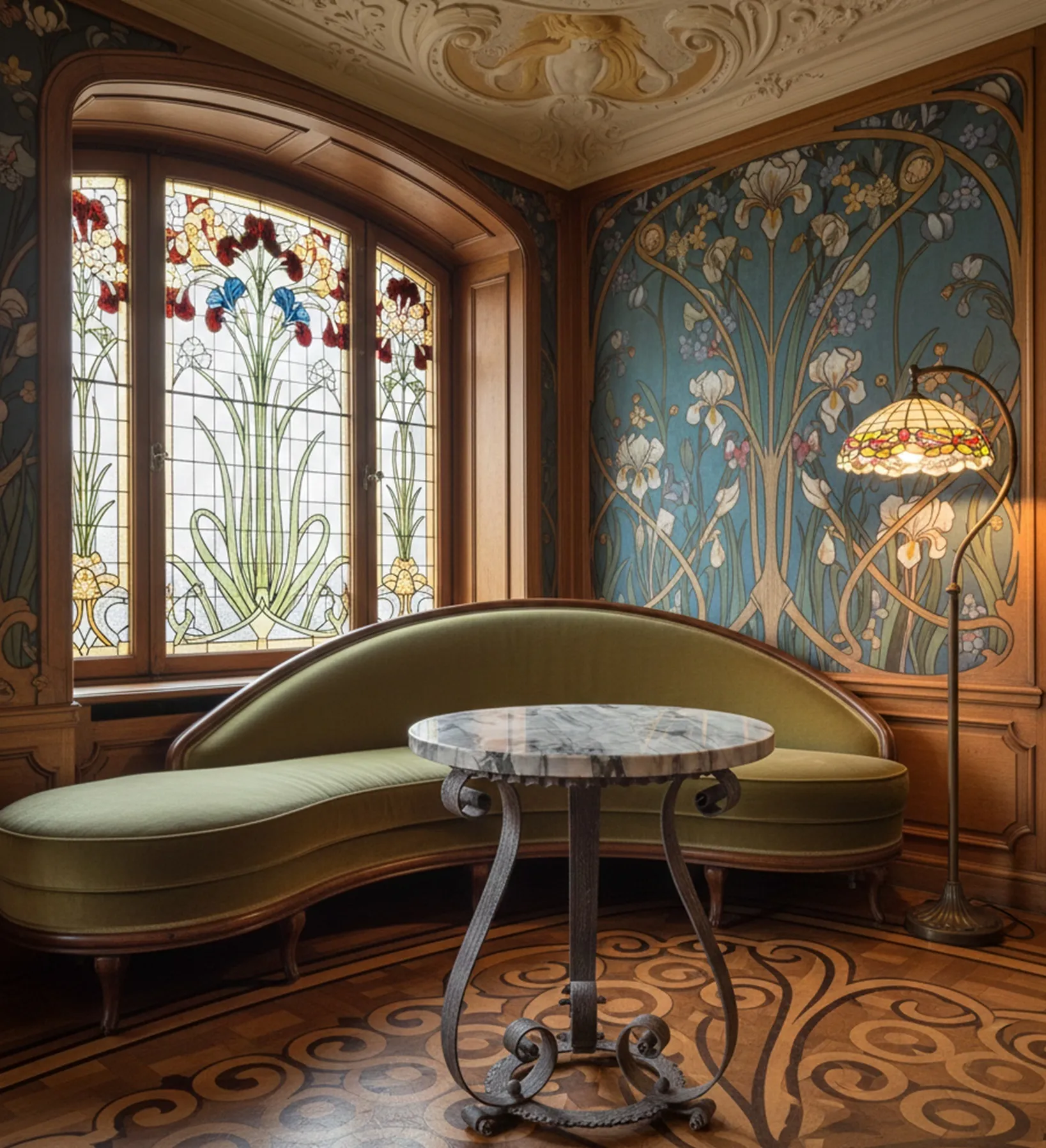 Mesa antiga de estilo clássico em um ambiente elegante