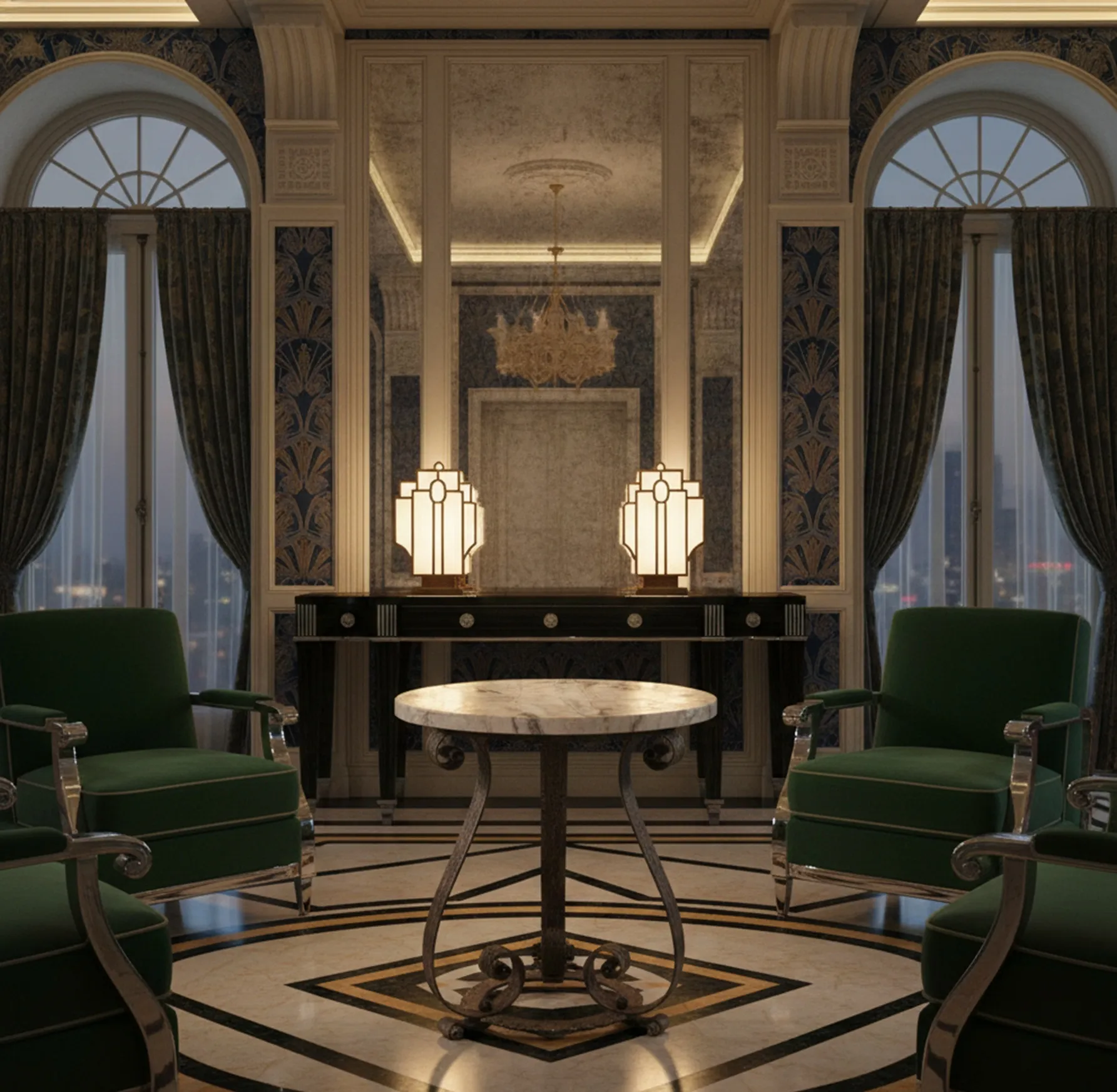 Mesa antigua de estilo clásico en un ambiente elegante