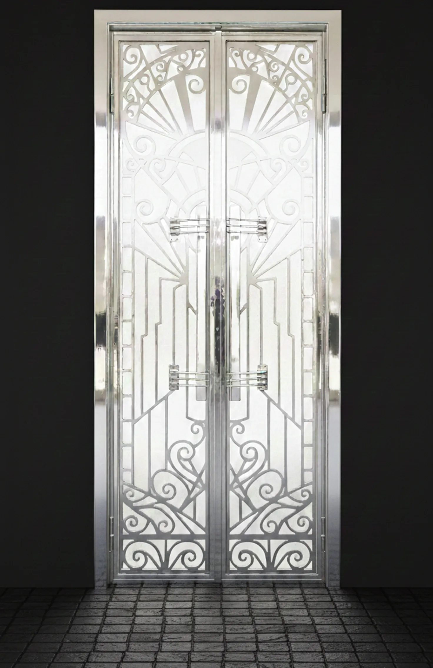 Antique door handles featuring an intricate and detailed design