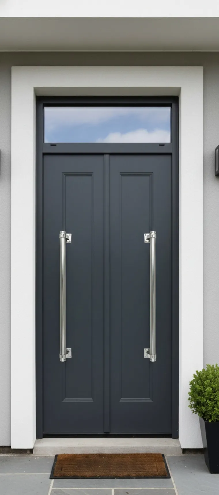 maniglie delle porte antiche con design semplice, montaggio sulla porta