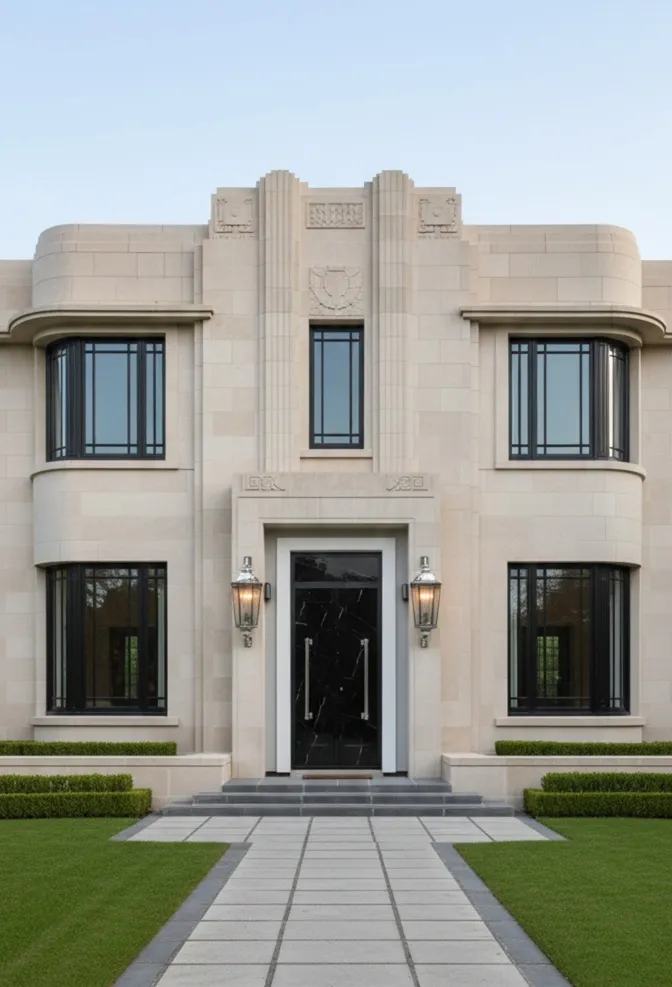 tiradores de puerta antiguos en estilo art deco, con detalles decorativos