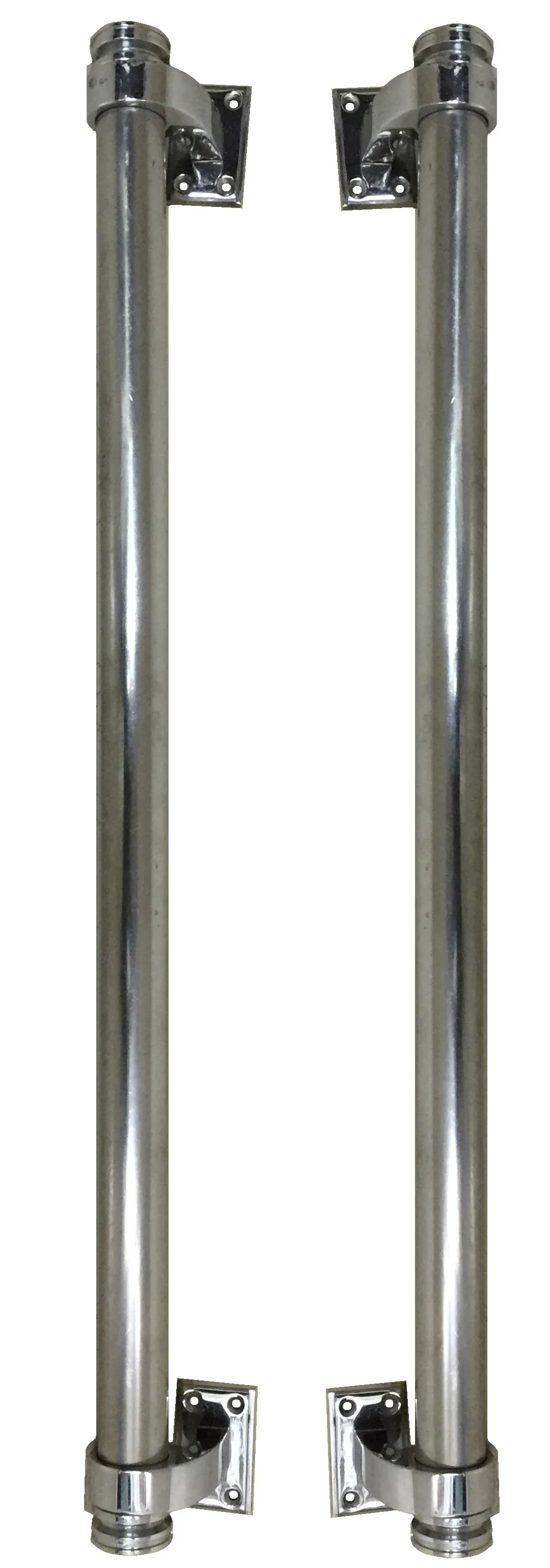 Conjunto de puxadores antigos de portas no estilo Art Deco, brilhantes e elegantes.