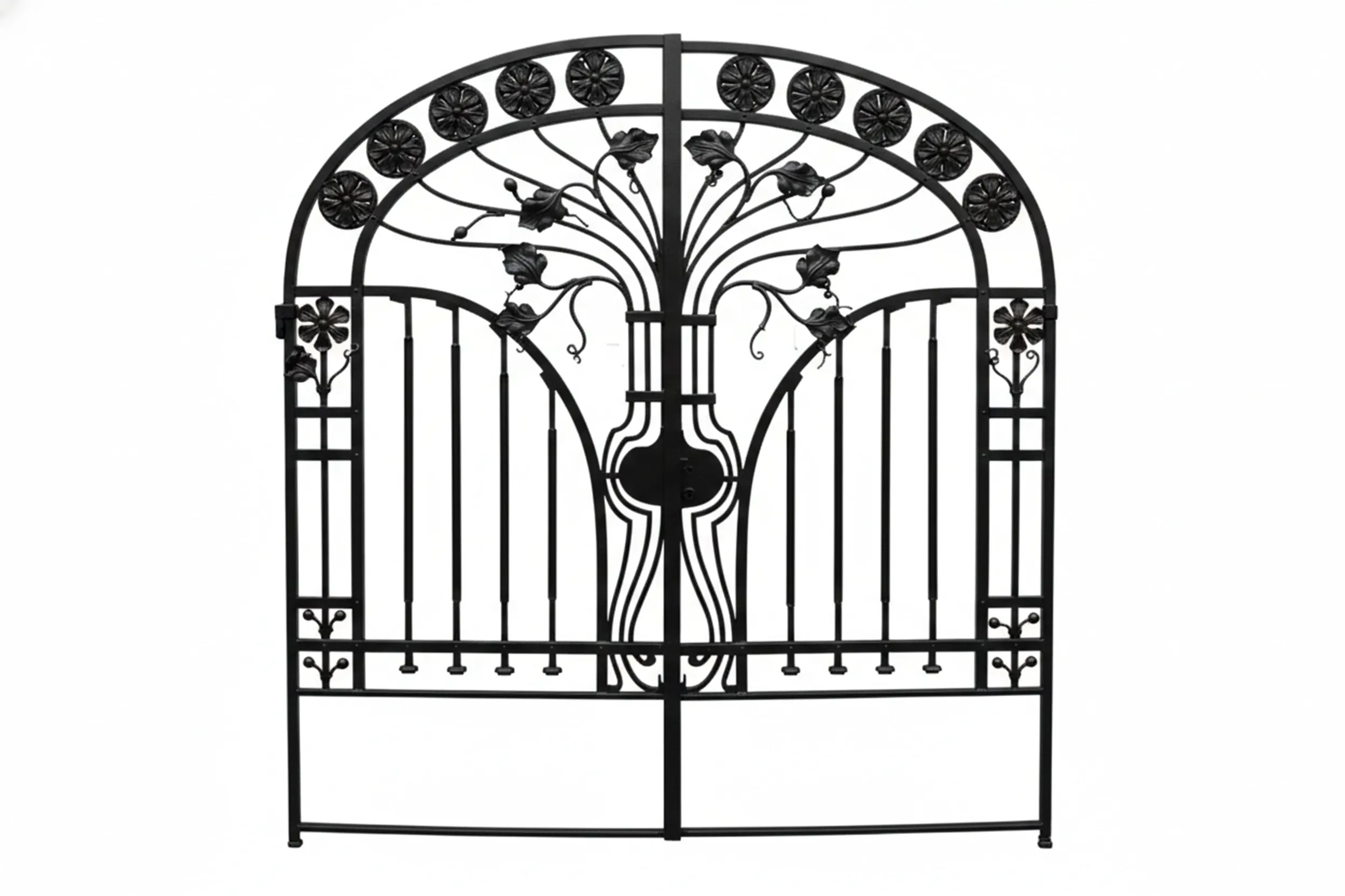 antique iron gate with floral design