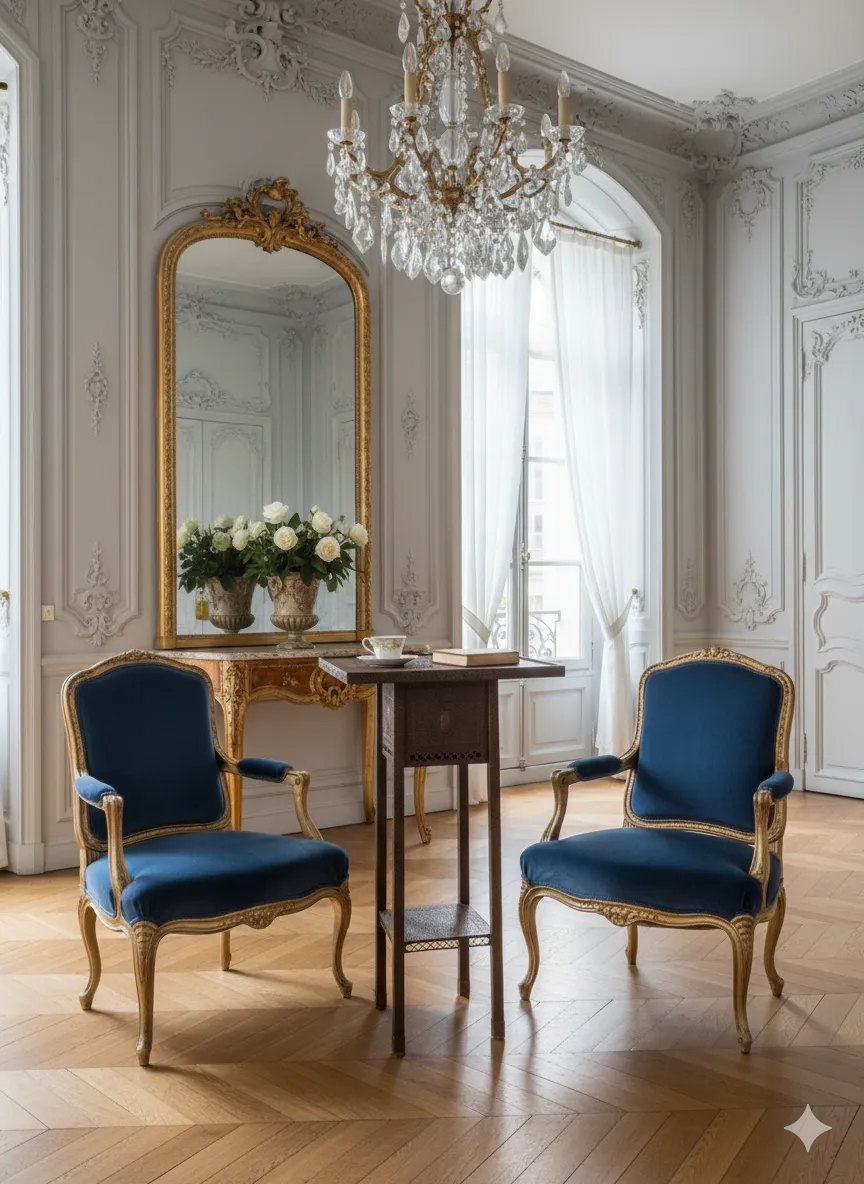 petite table ancienne avec un design décoratif et une atmosphère élégante