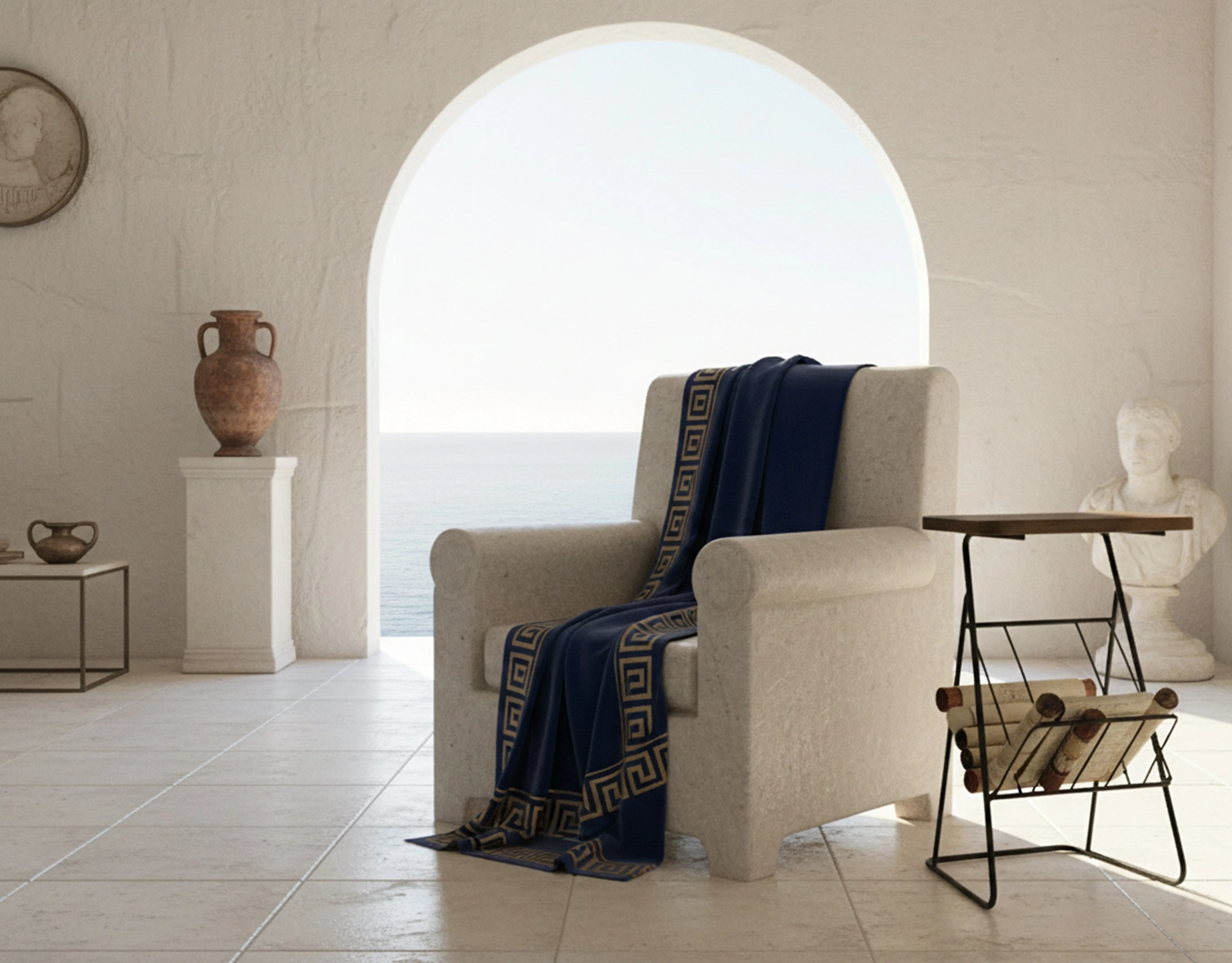 antigua mesita en sala con silla y decoracion