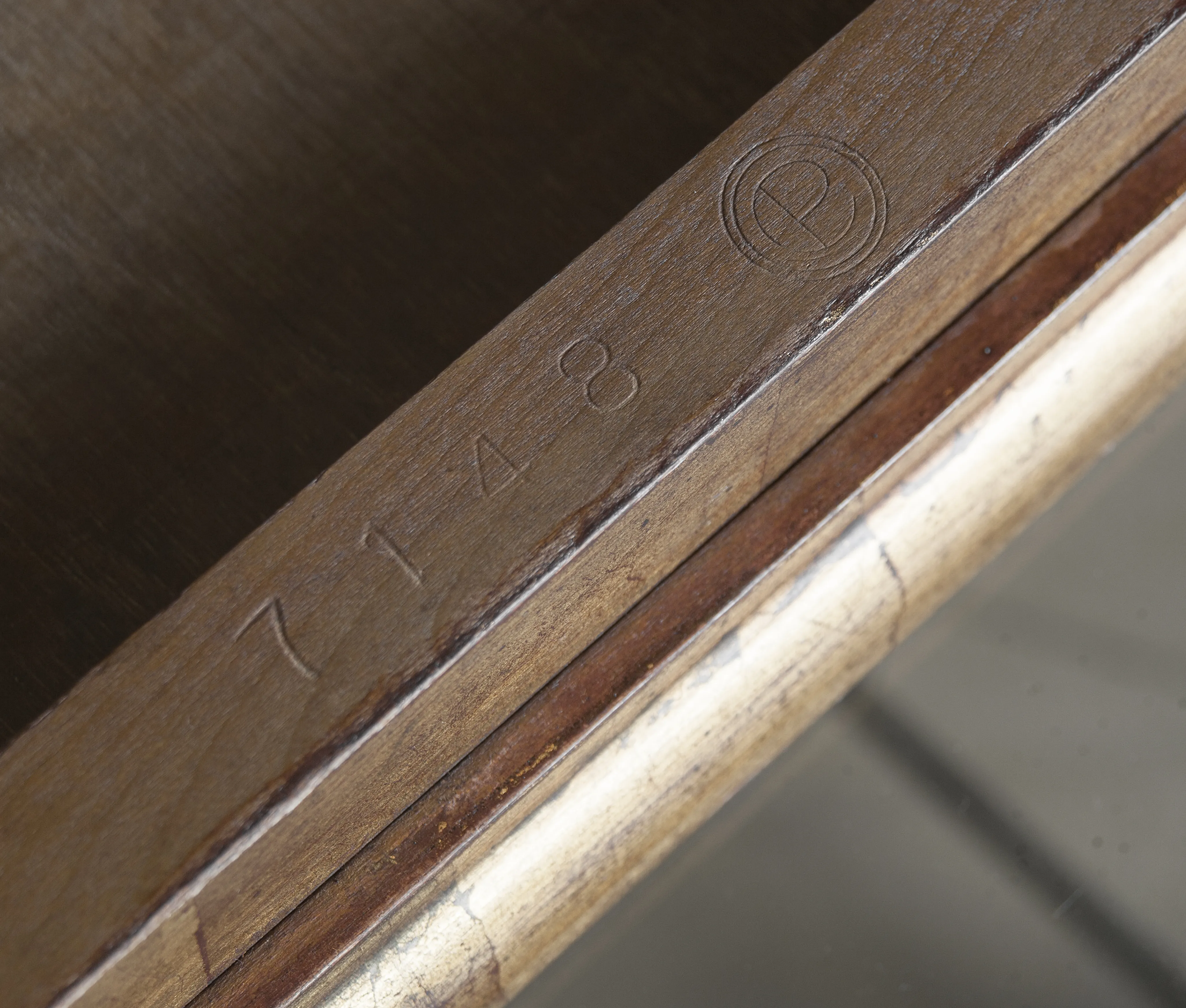 vintage table featuring embossed designs