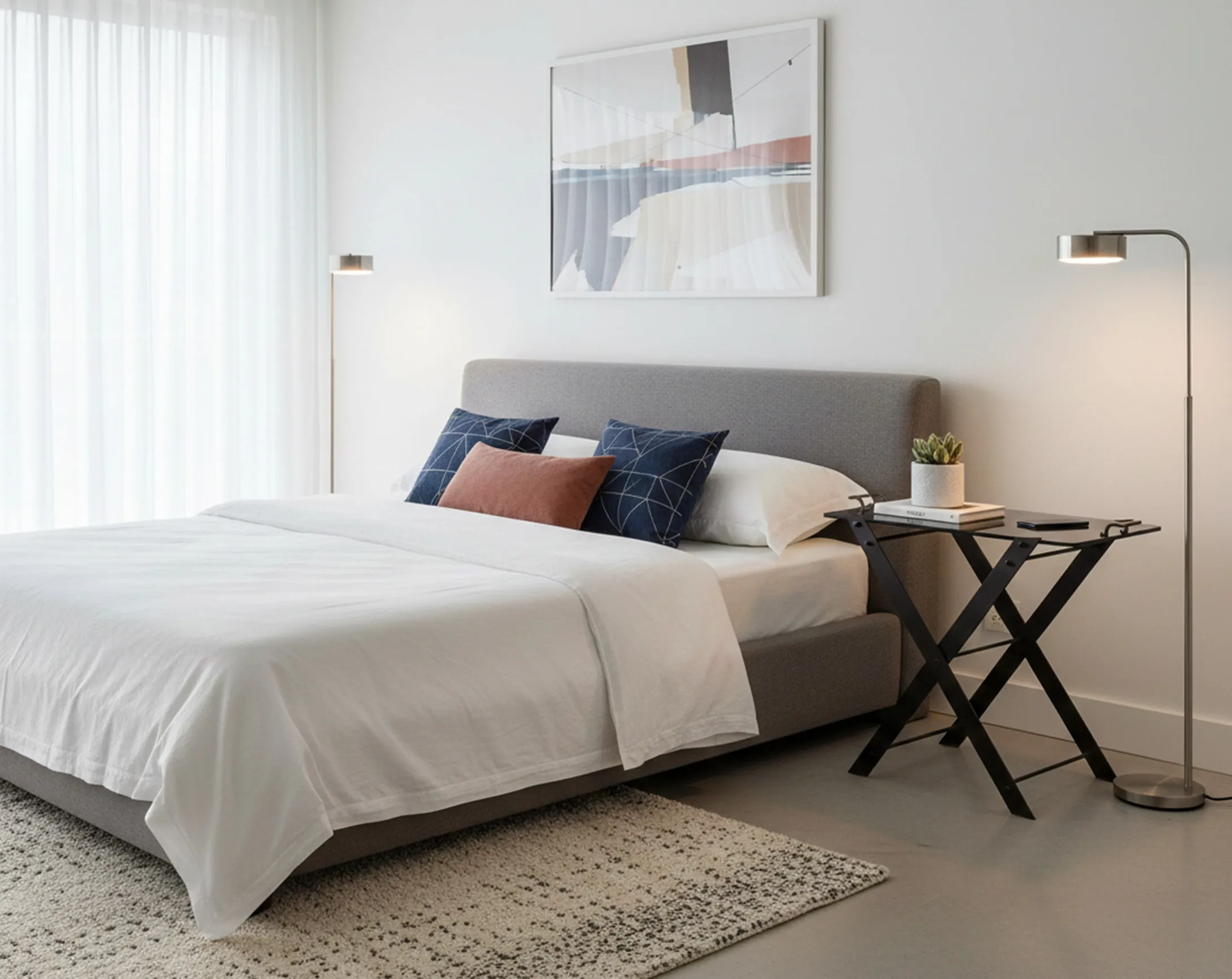 antike elegante Nachttisch neben dem Bett