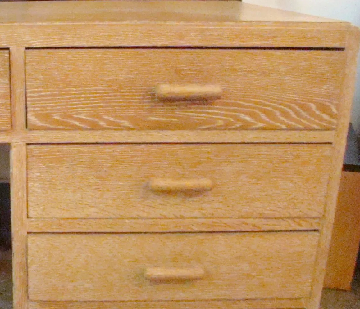 antique desk featuring two visible drawers