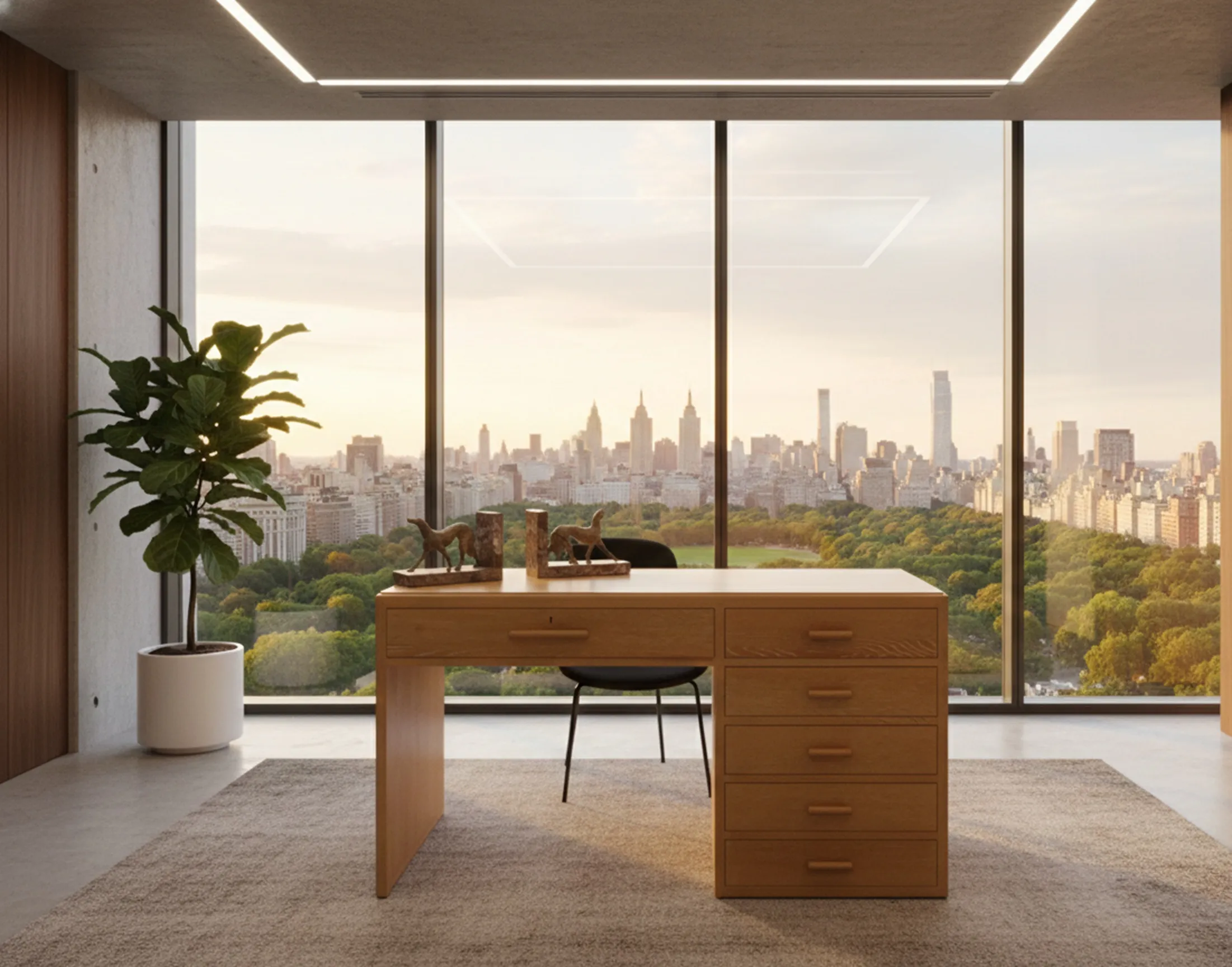 escritório antigo com gavetas e decorações, vista externa