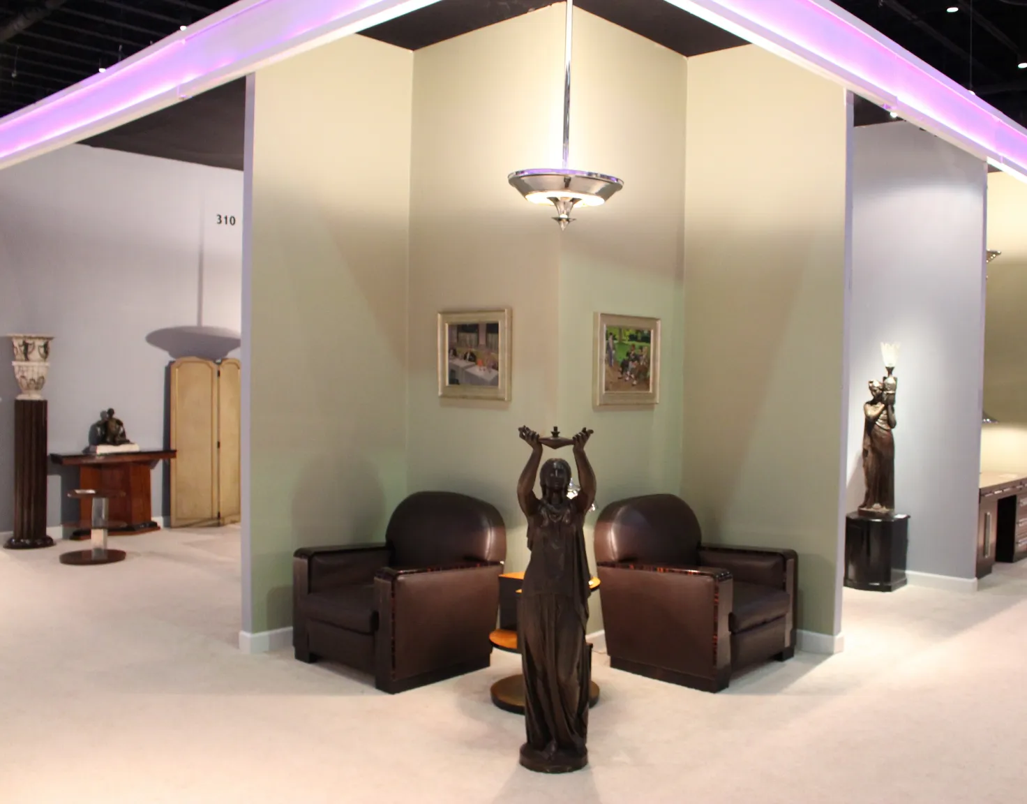 Two antique hanging lamps in an elegant room