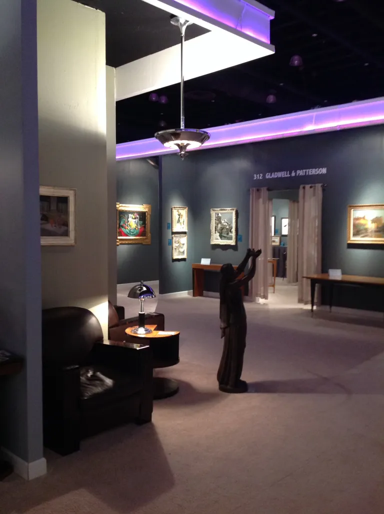 Image of 2 antique hanging lamps in an artistic setting