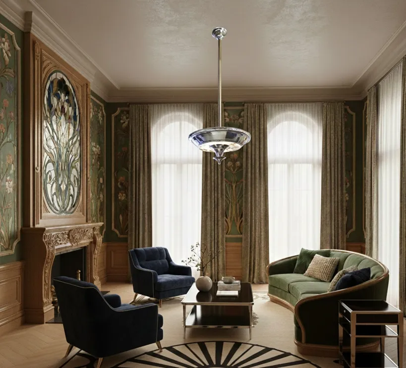 Due lampade a sospensione antiche in un ambiente elegante