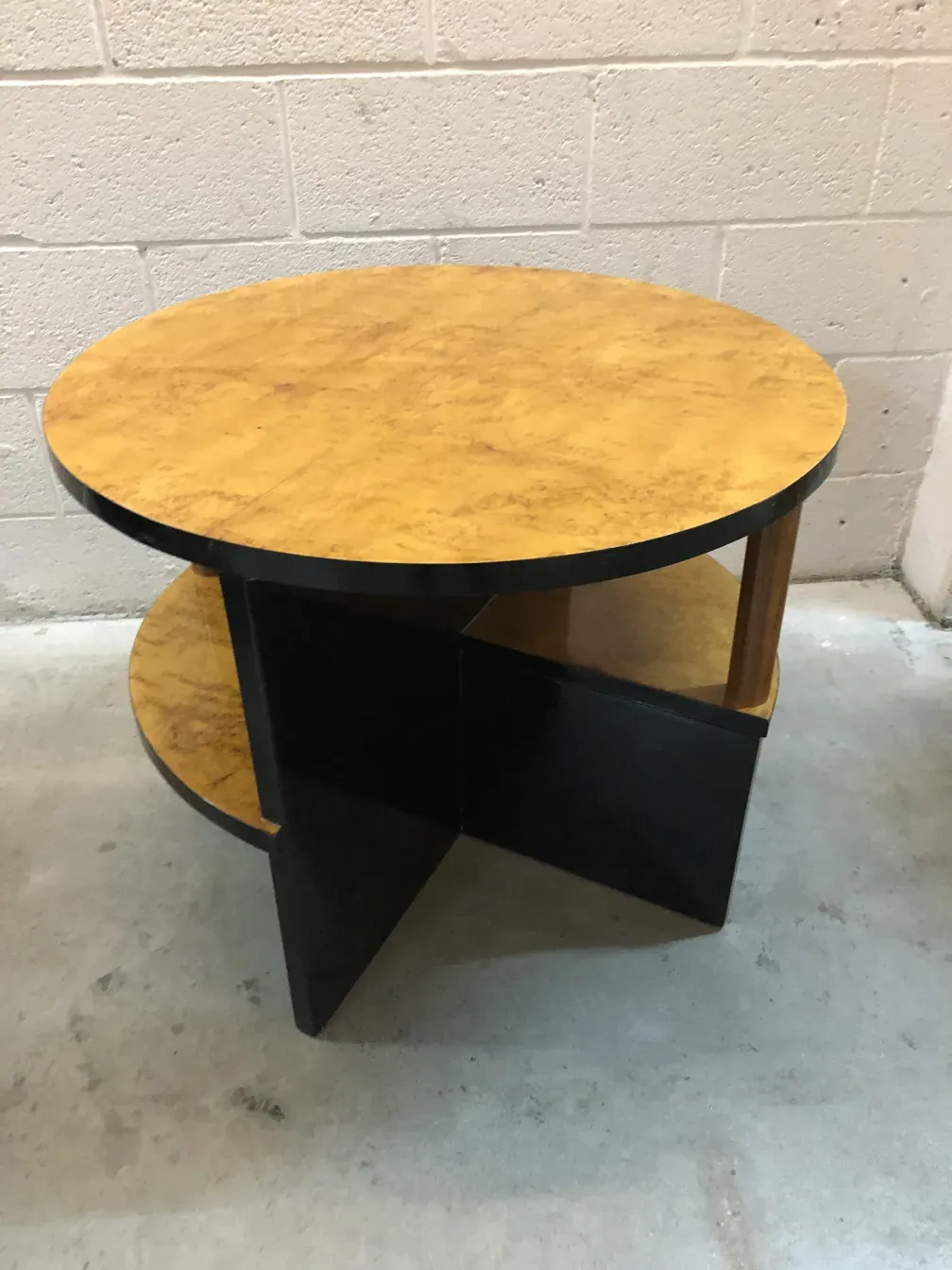 2 antique small tables art deco with round tops