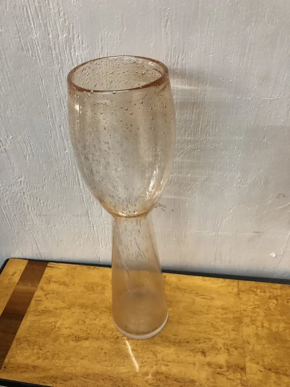 2 antike Murano-Vasen mit Blasentextur