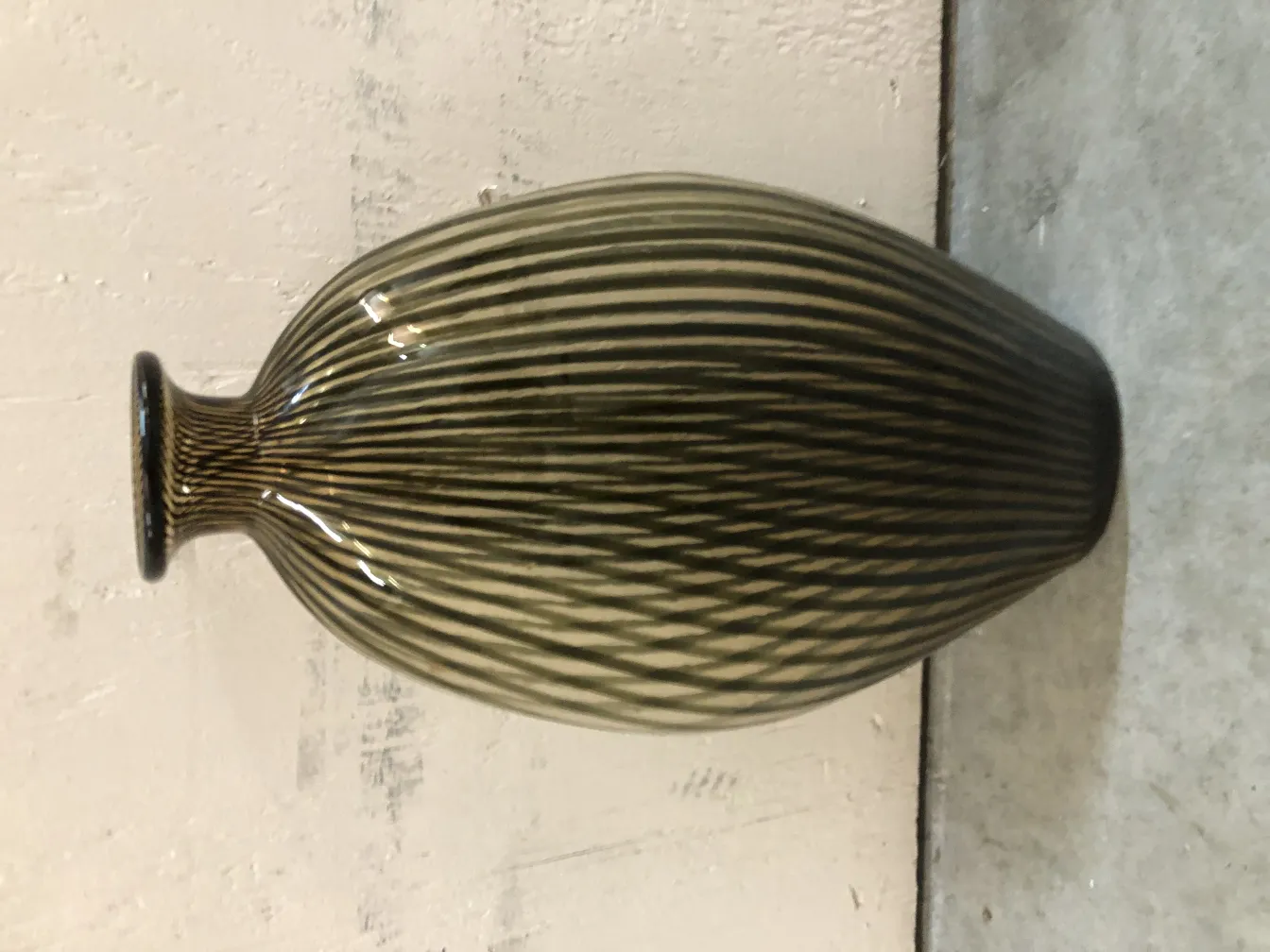 Two antique vases in murano style with an attractive design.