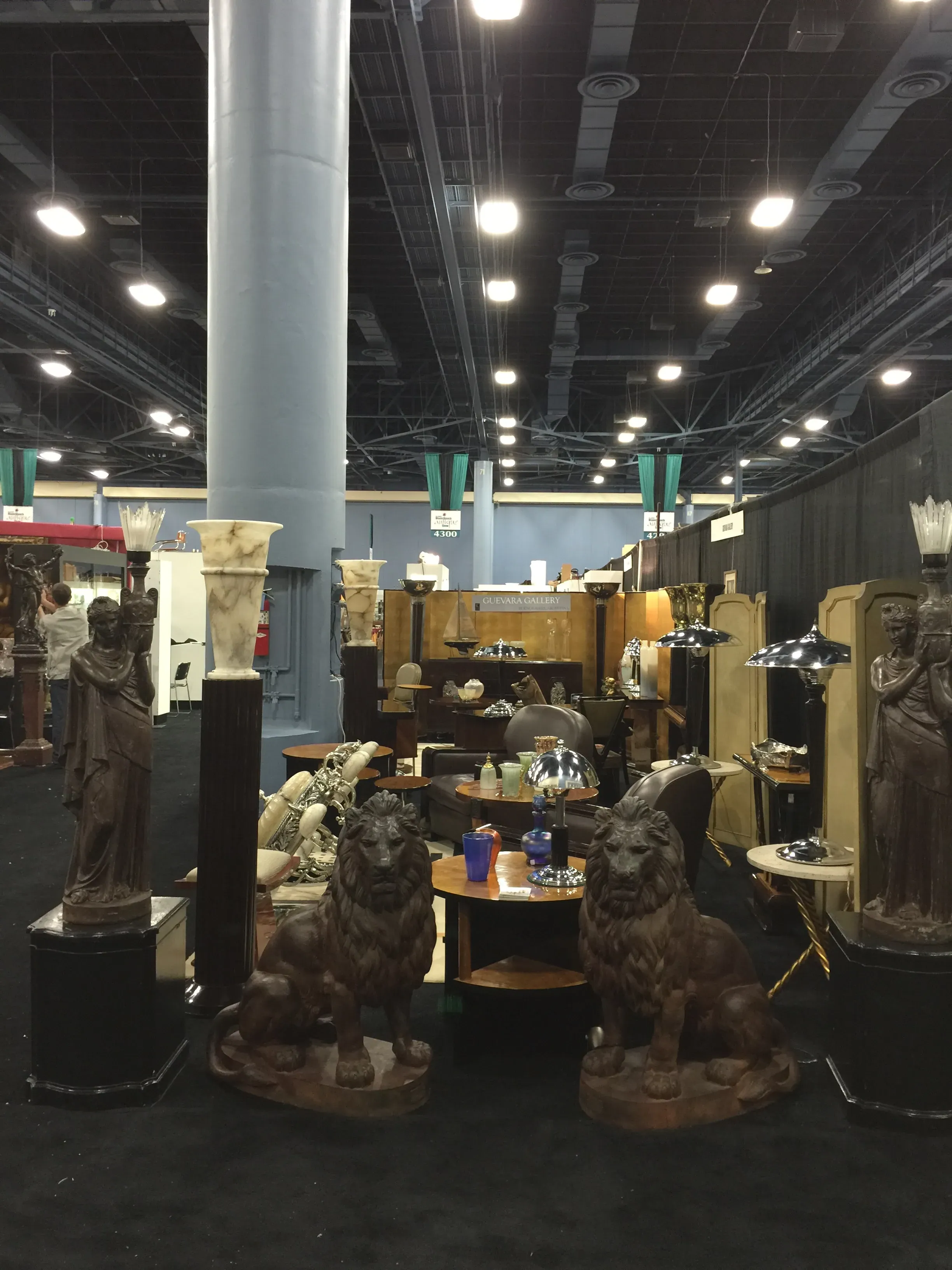 detailed antique lions sculptures displayed