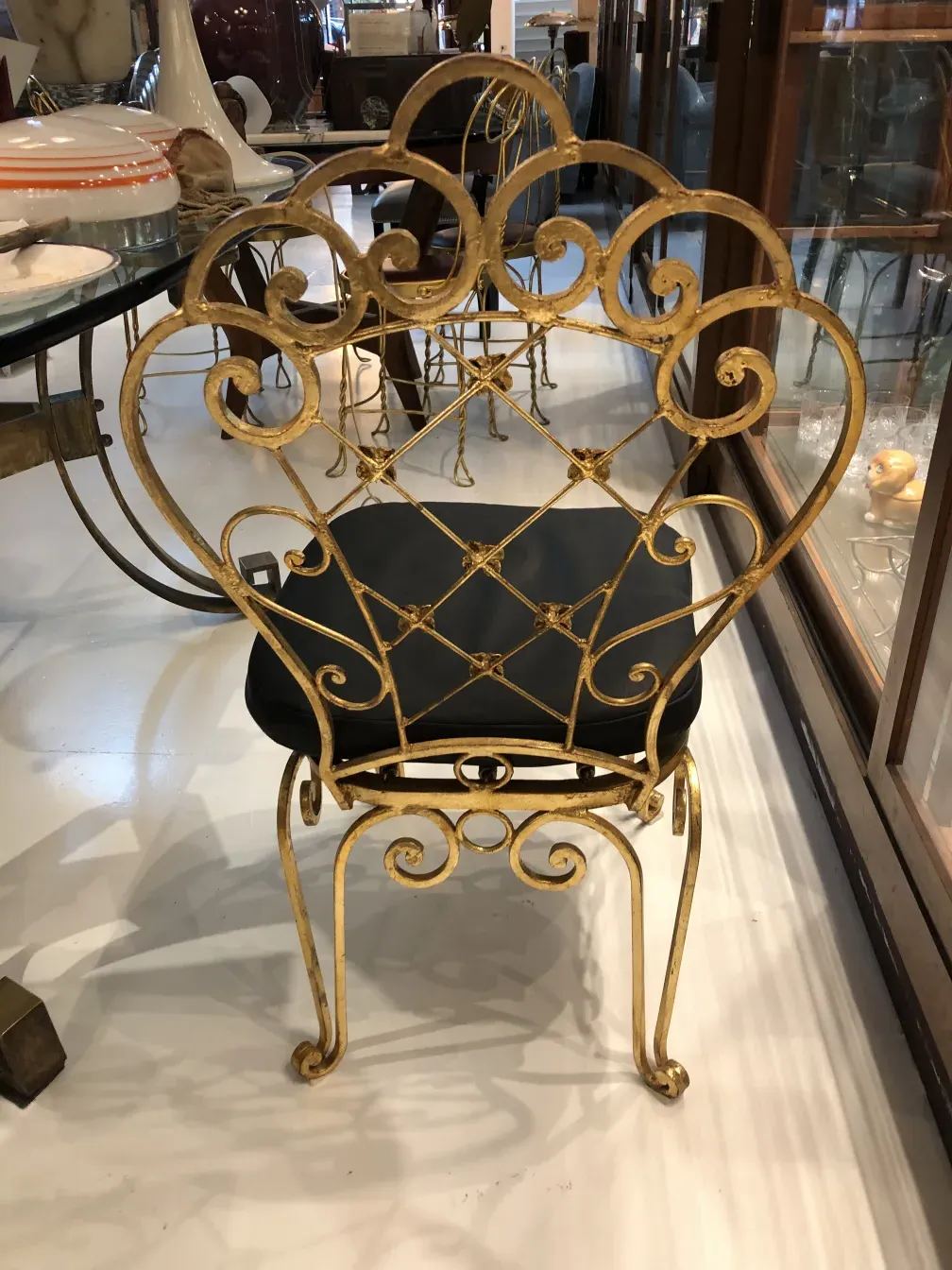 2 sillas de jardin antiguas con diseño art deco, decorativas