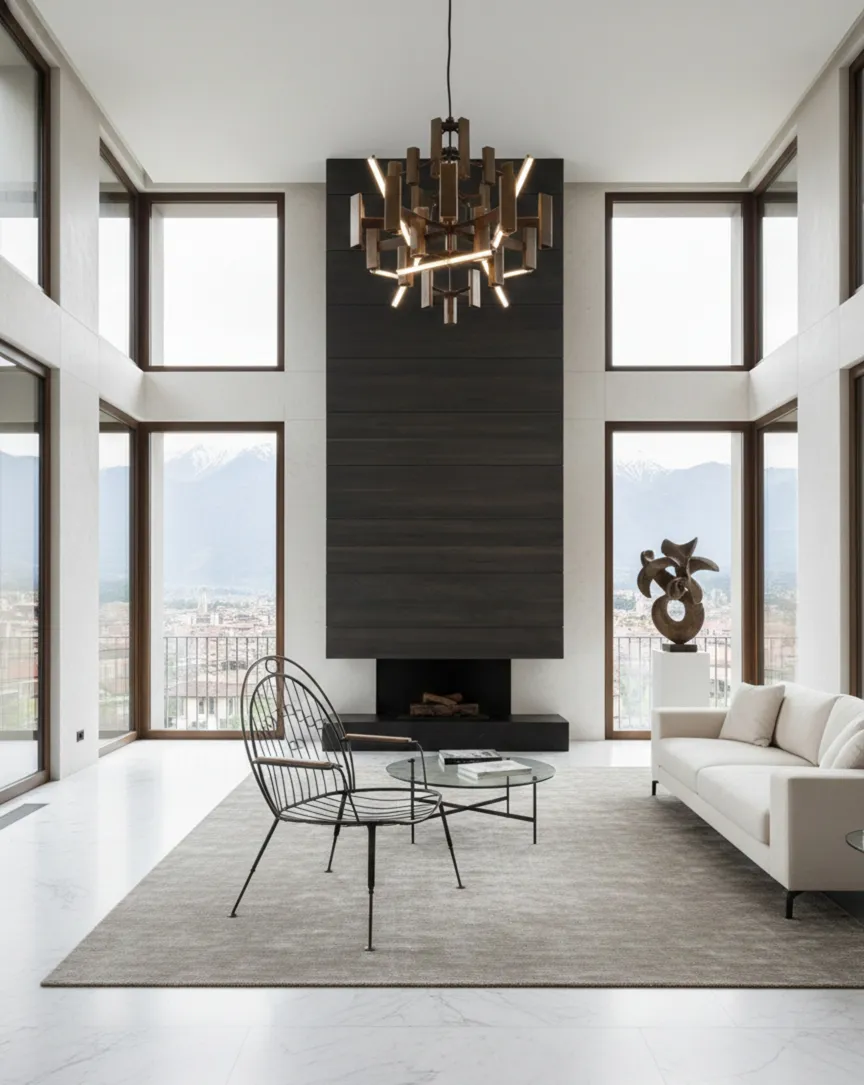 साल 1950 का प्राचीन बगीचे की आरामकुर्सी आधुनिक सेटिंग में।