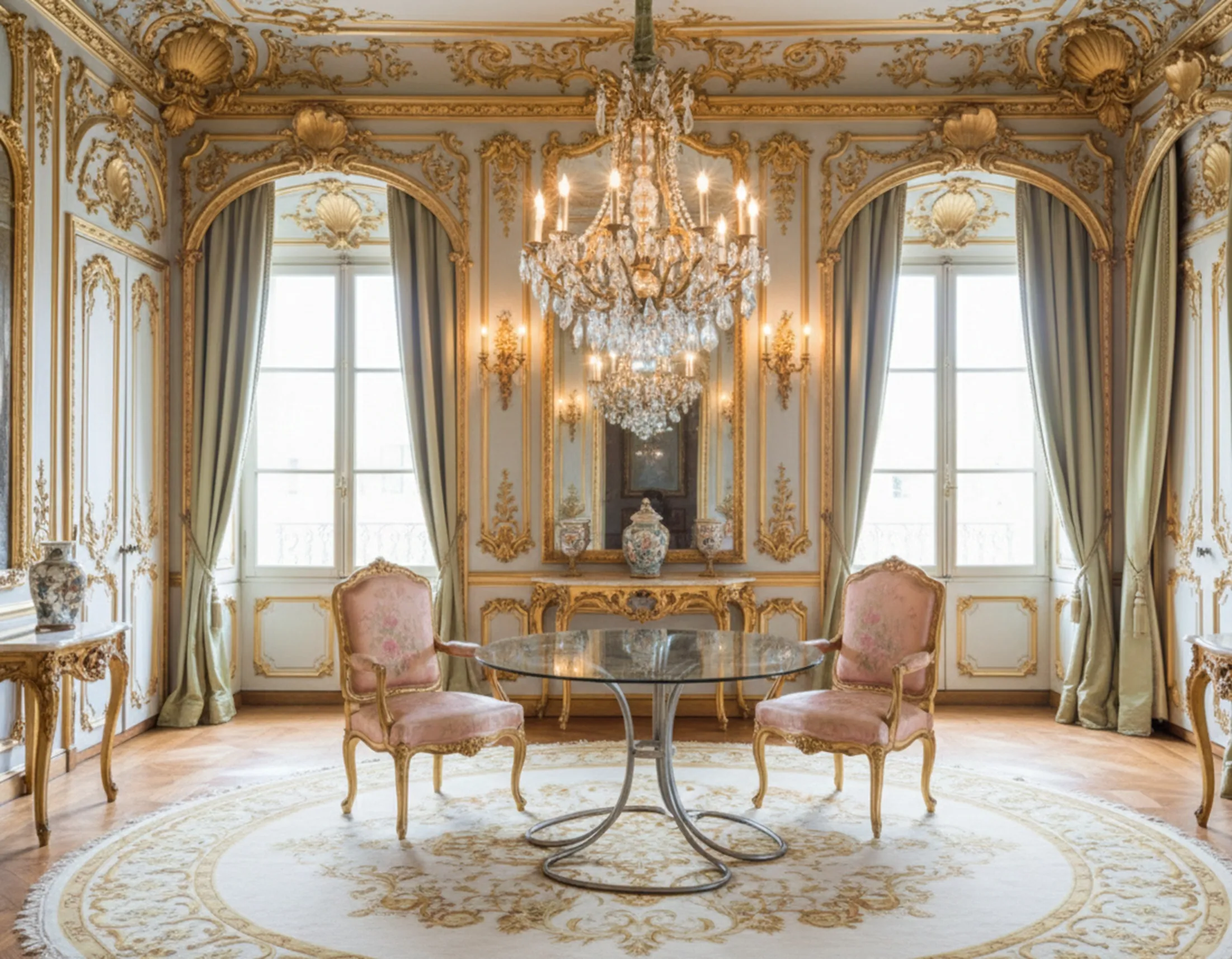 Tavolo da pranzo antico per 6 persone, elegante e raffinato