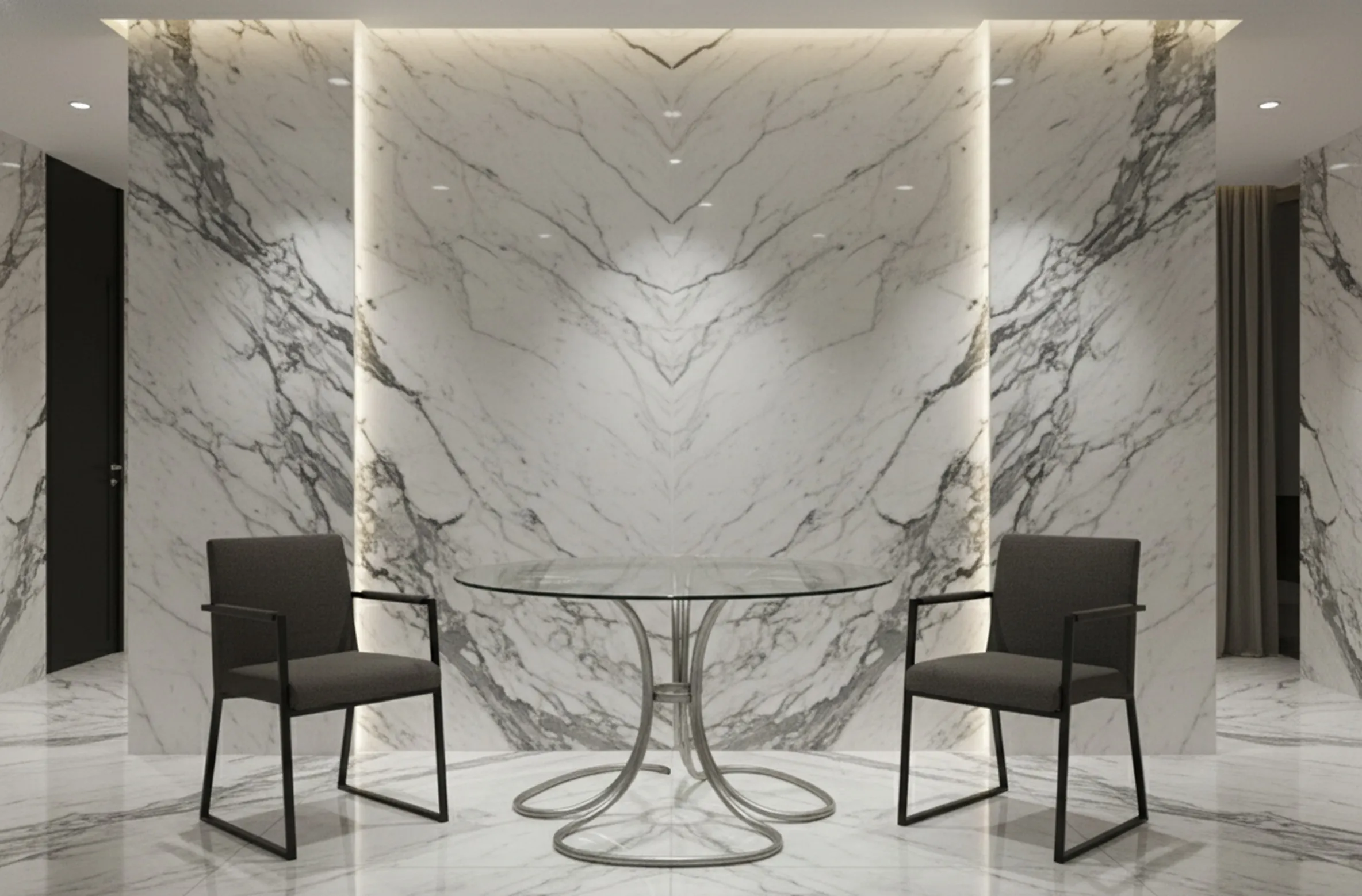 पुरानी खाने की मेज़ (6 लोग), चारों ओर कुर्सियाँ एक शानदार माहौल में।