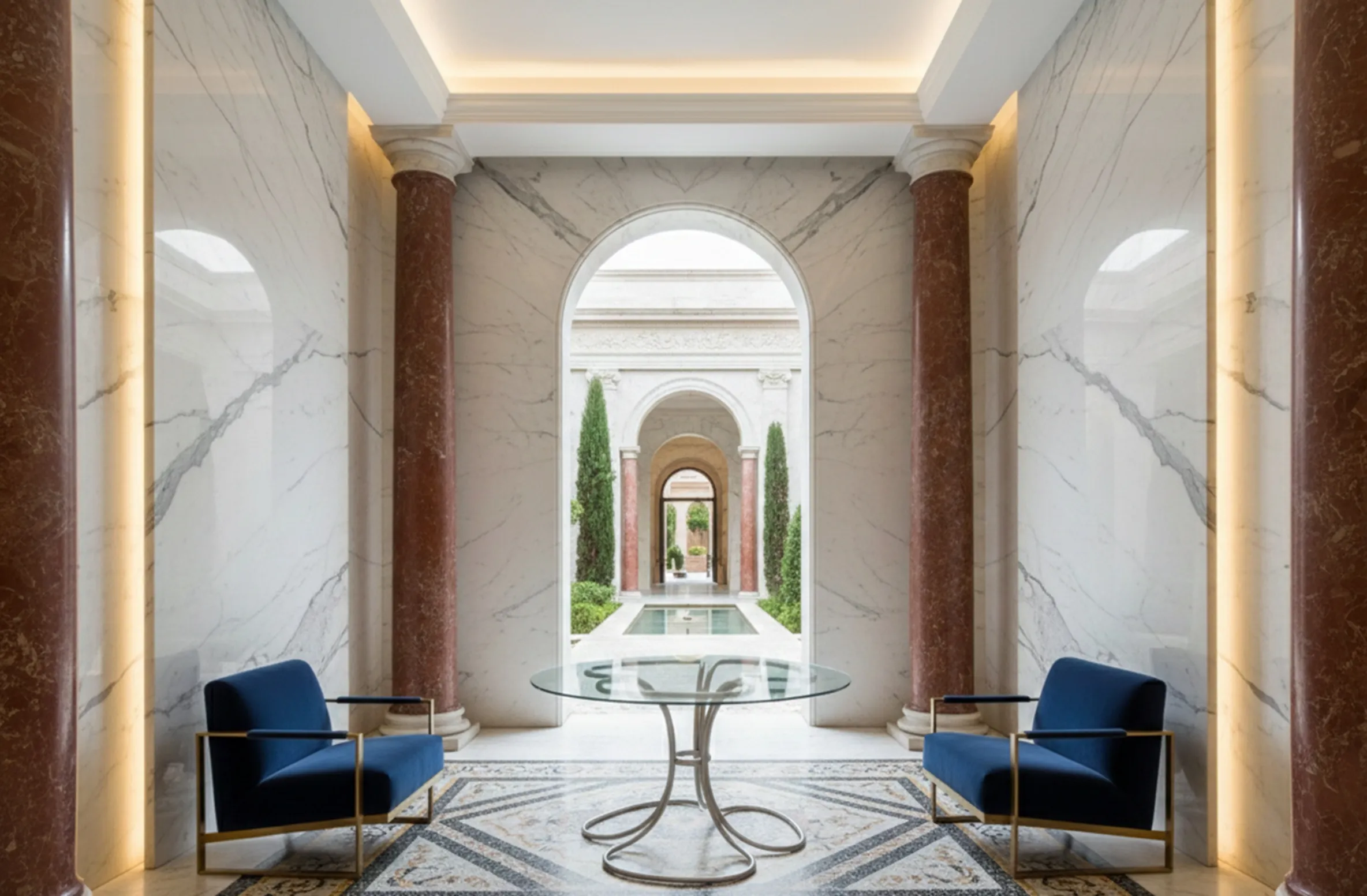 Tavolo da pranzo antico per 6 persone in un ambiente elegante.