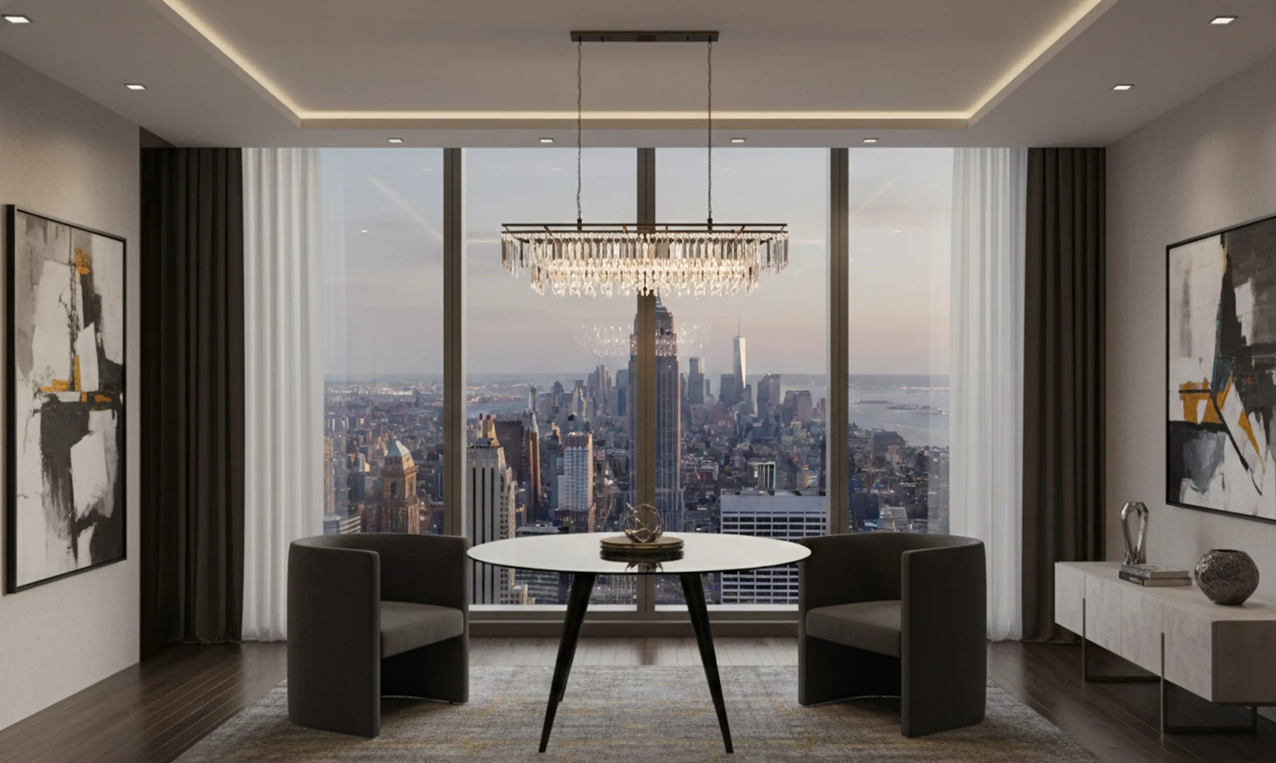 Antiker Esstisch für 4 Personen, elegantes Design in modernem Ambiente.