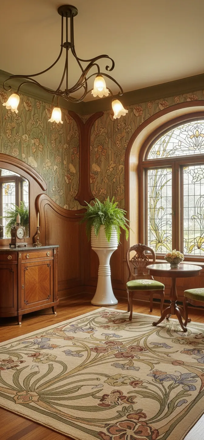 planteur antigo com forma elegante em sala decorada