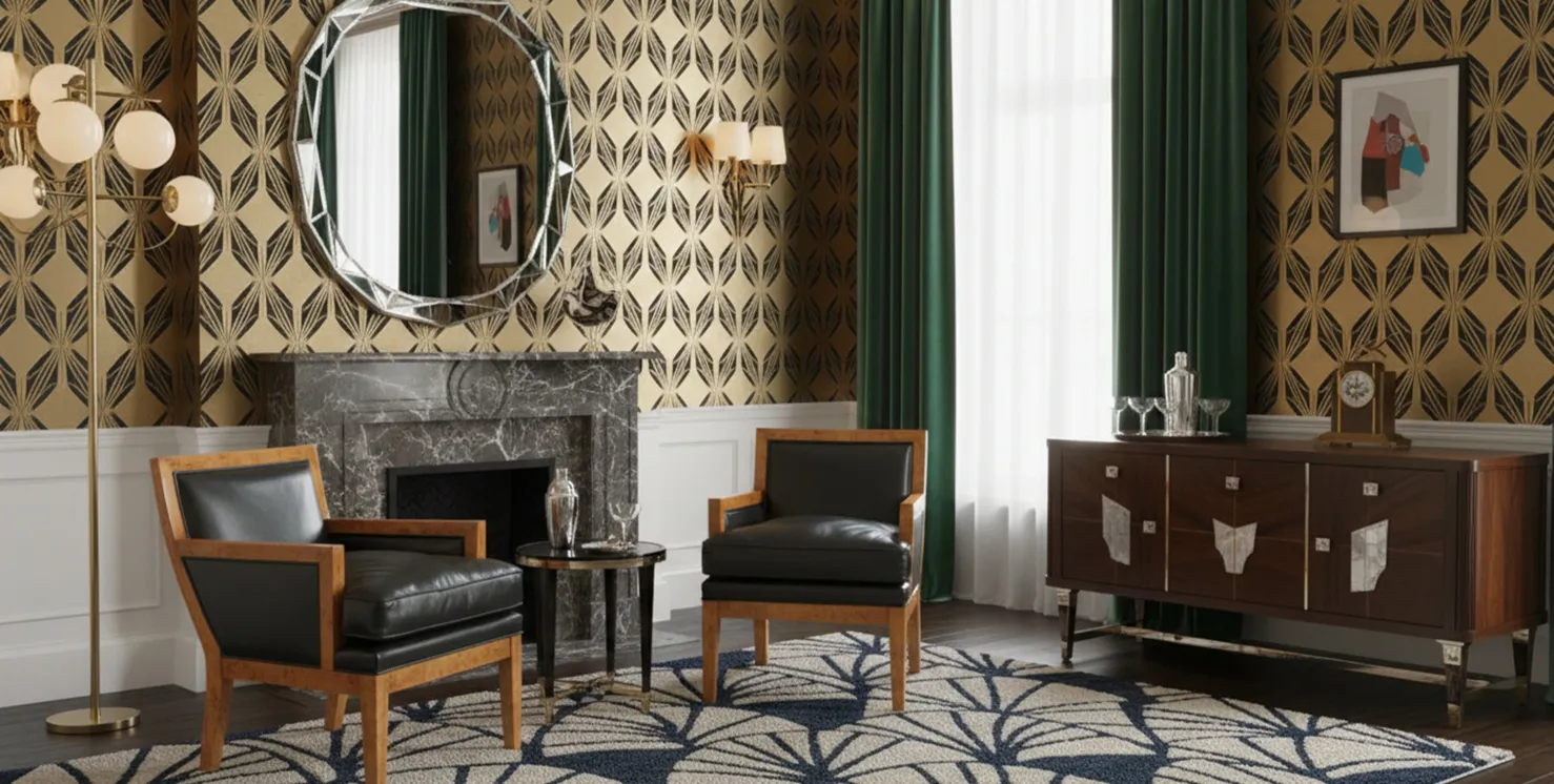 2 كراسي عتيقة في غرفة مزينة بشكل أنيق