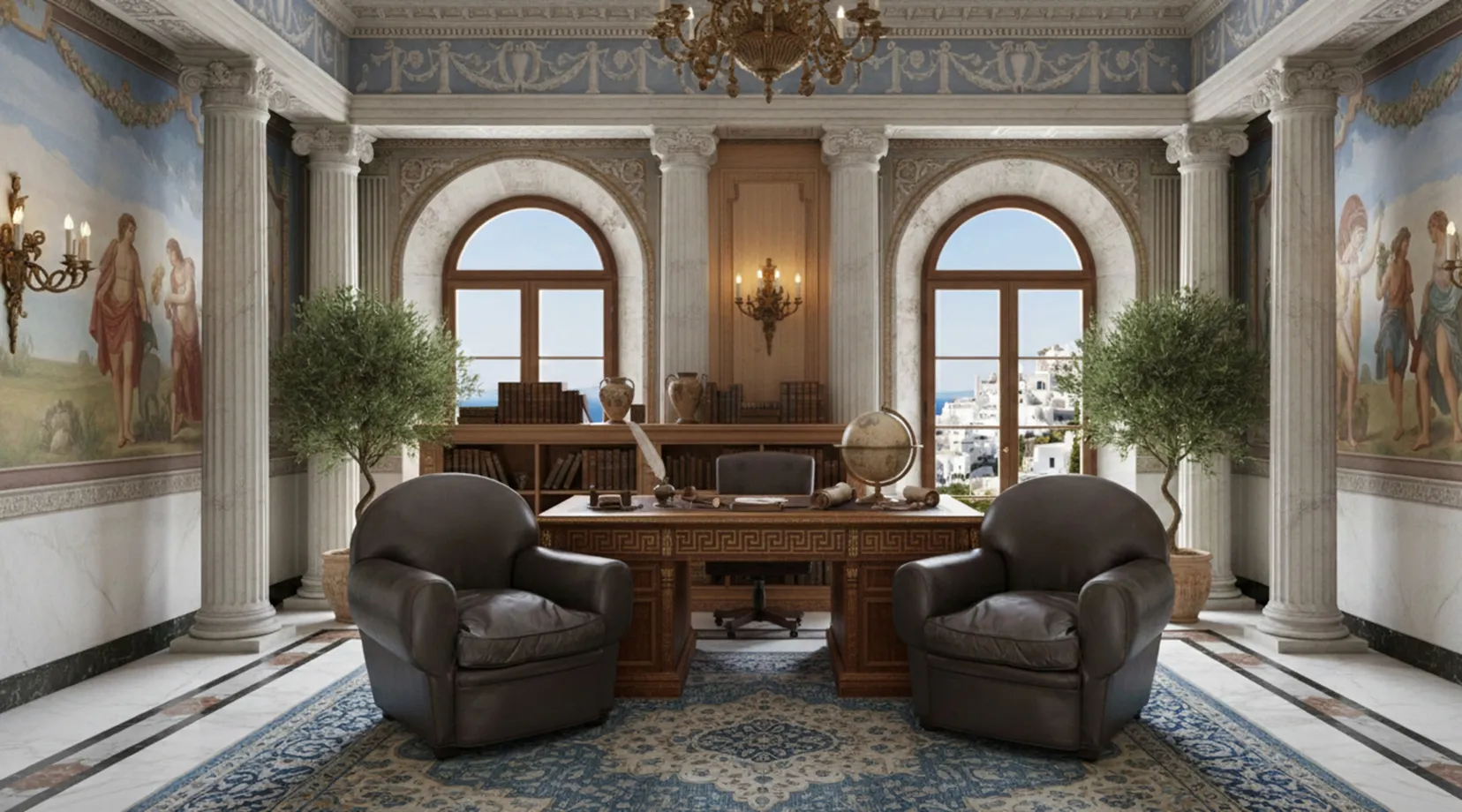 Pair of antique armchairs to restore in an elegant setting.