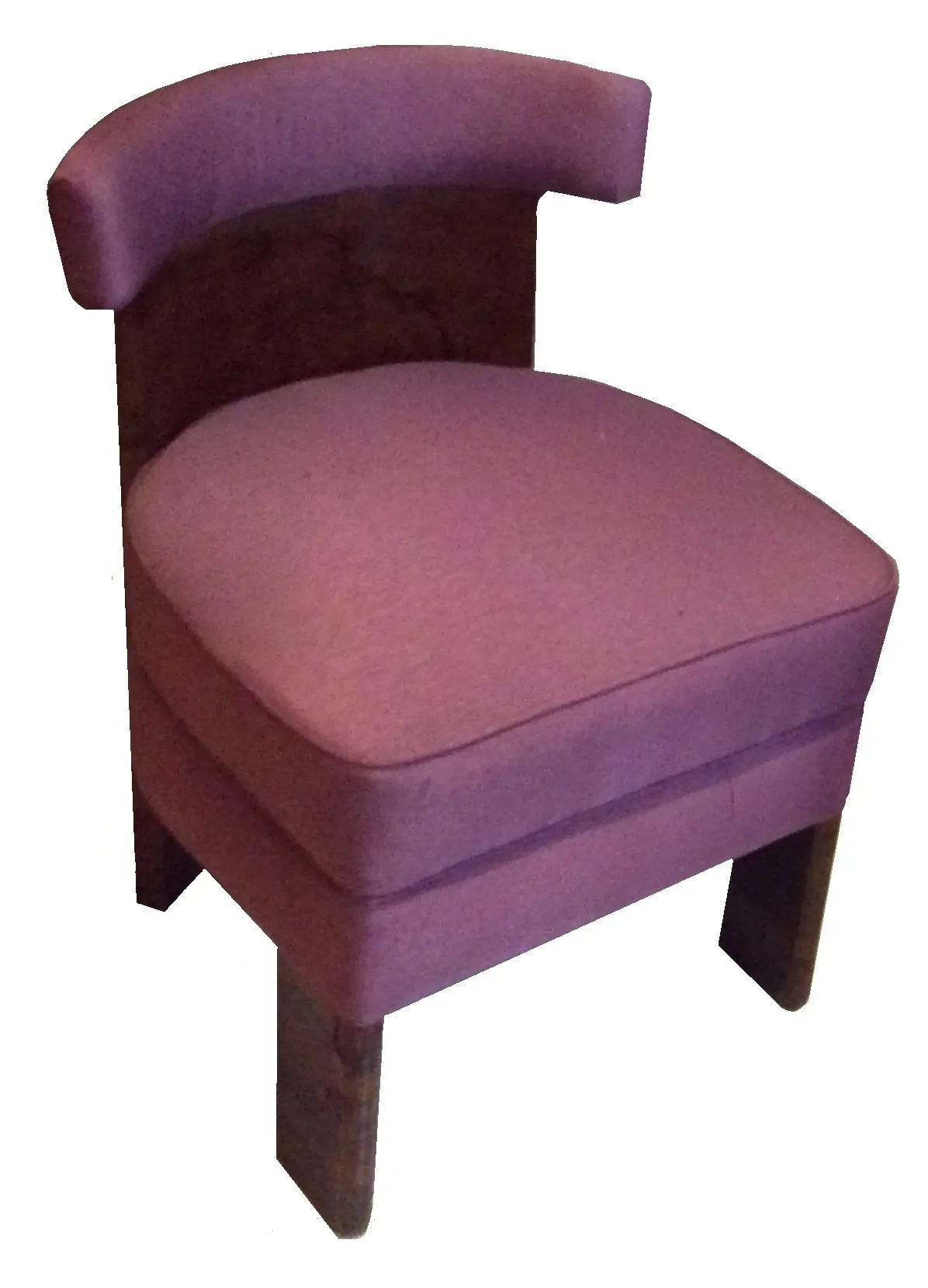 deux fauteuils anciens avec tapisserie violette, à restaurer