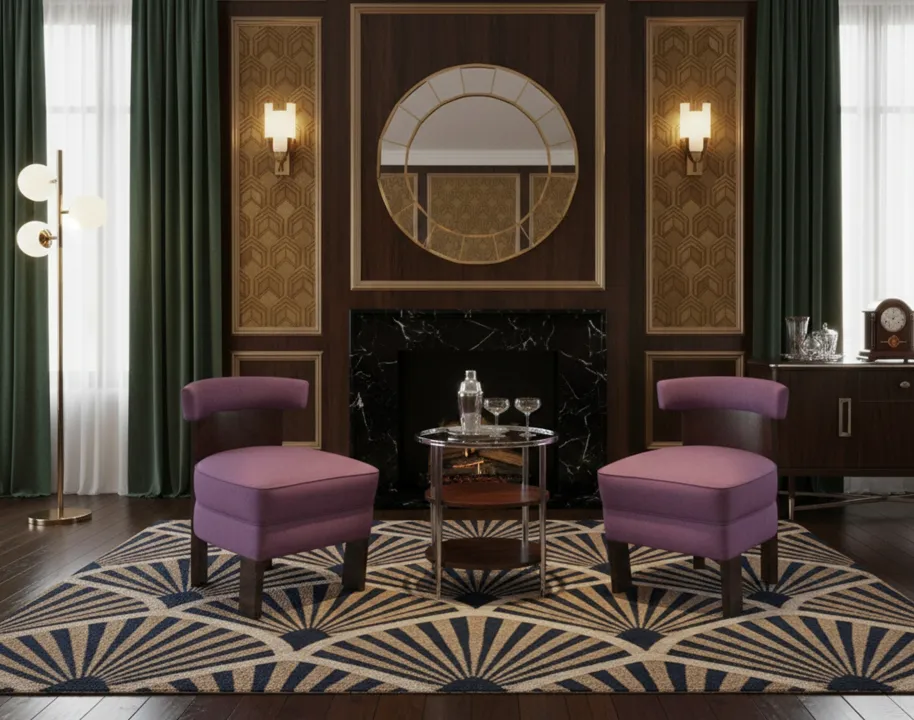 two antique armchairs in a classy environment with traditional decor.