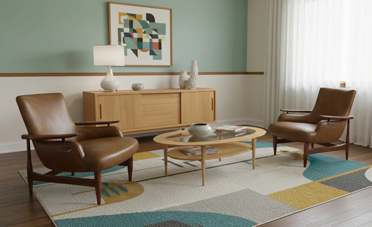 dos sillones antiguos para restaurar en un entorno moderno con una lámpara elegante