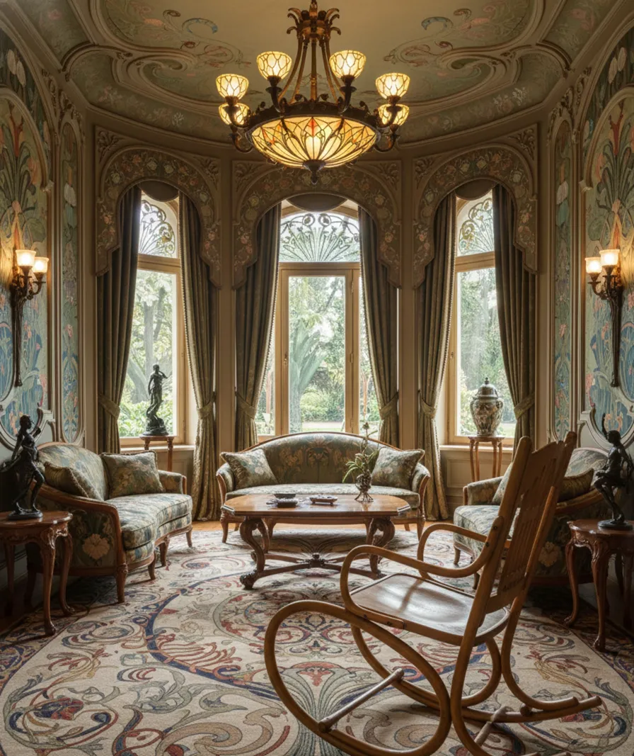 antique hammock chair by Lorenz Thonet in a stylish room