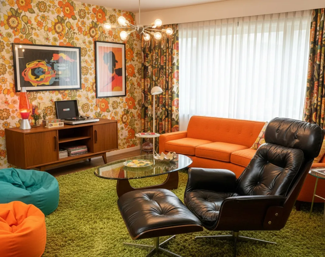 черное антикварное кресло в цветной комнате на реставрацию.