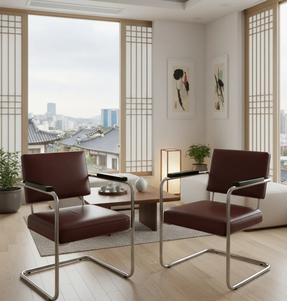 Dos sillones antiguos para restaurar en un ambiente acogedor.