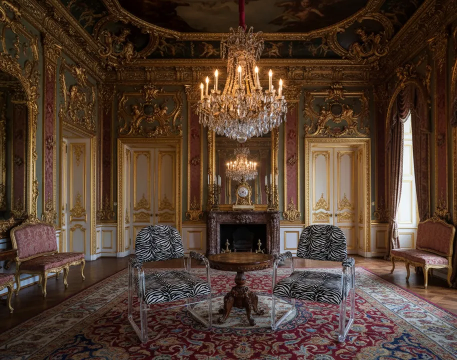 肘掛け椅子 2 脚 アンティーク アールデコ ゼブラデザインの優雅な環境で