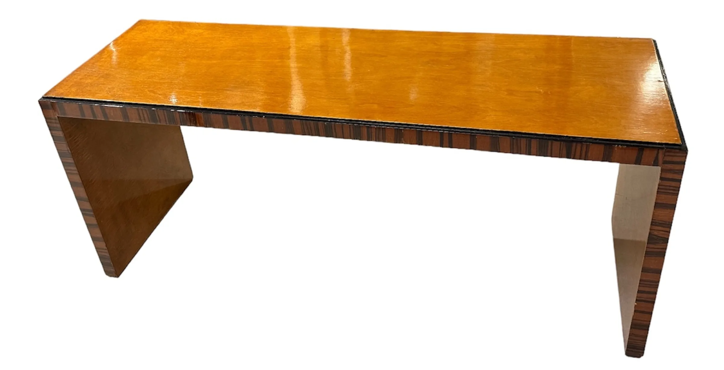 antique coffee table with a rectangular top and unique legs, perfect for living room