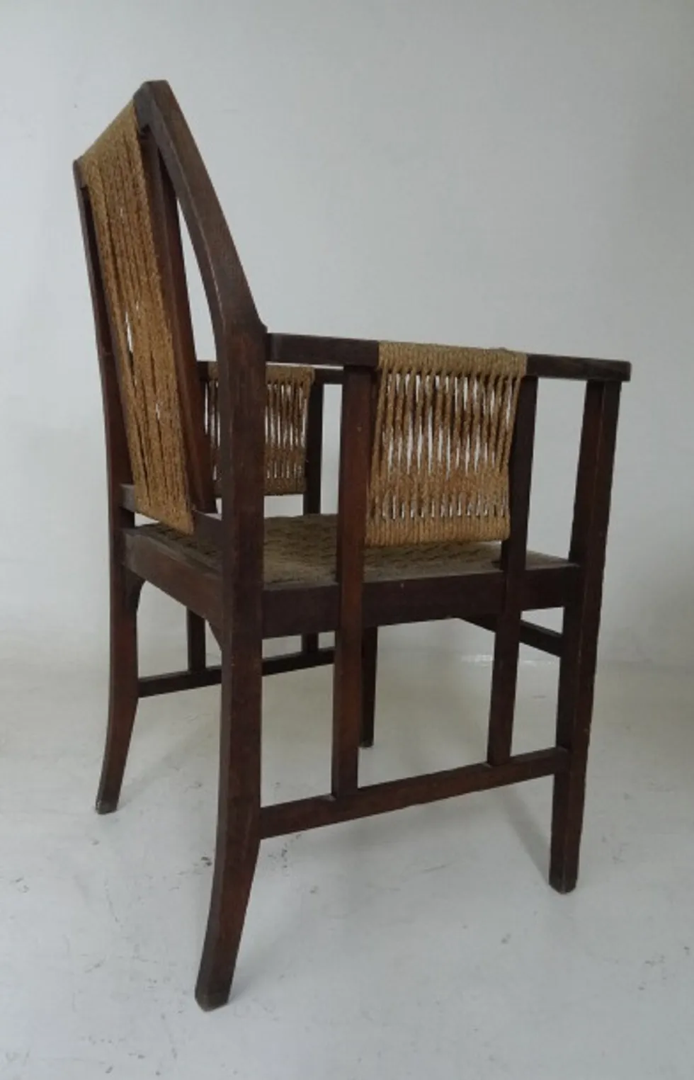 كرسي مكتب عتيق لإدوارد ورملي مع مسند ع woven.