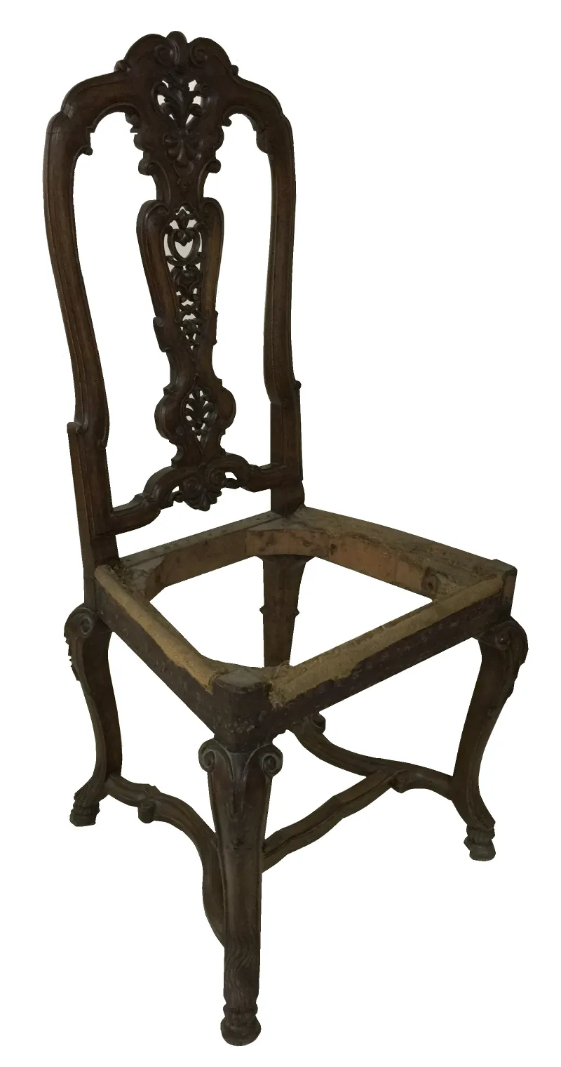 2 antique chairs featuring intricate design, part of vintage decor