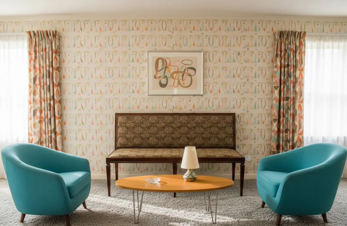 antique bench in a colorful decorative setting