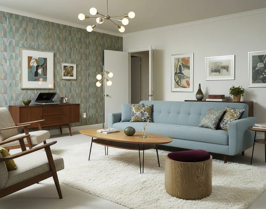 decorative antique sidewalk in a modern living room