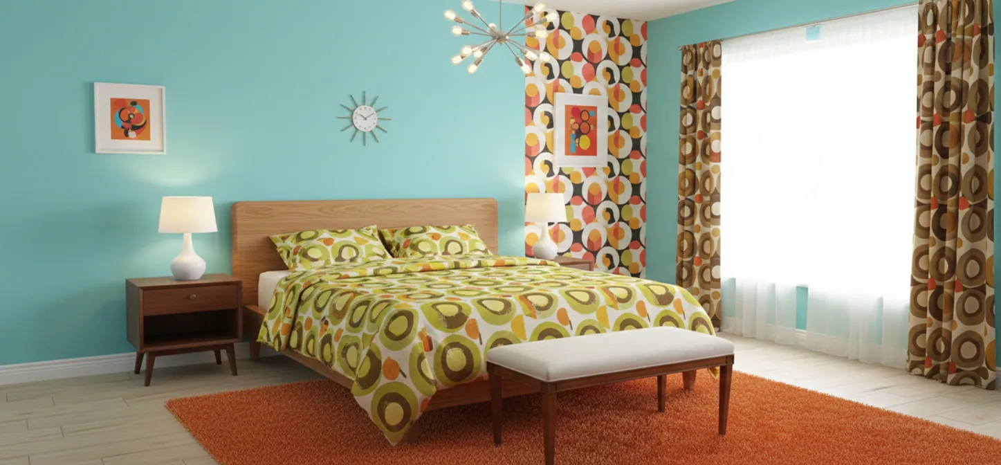 antiker Hocker mit einem bequemen Design in einer gemütlichen Umgebung