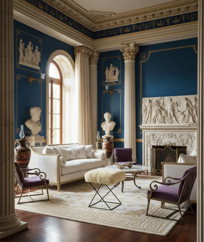 antique sidewalk stool in a classic style decorating an elegant room